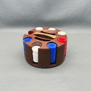 Vtg Mcm 60s Es Lowe Poker Chip Carousel Caddy Dispenser Made In Usa Bakelite